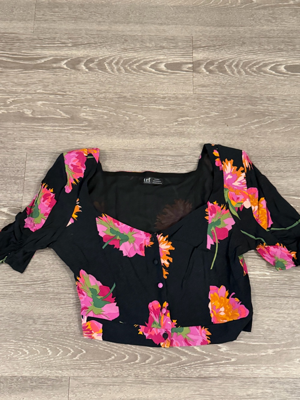 Zara TRF Floral Crop Top Women’s Small